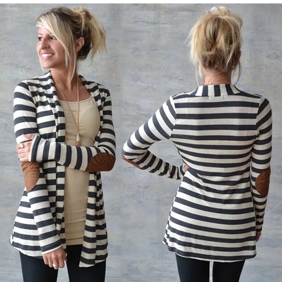 Striped Open-Style Cardigan - Picture 4 of 4